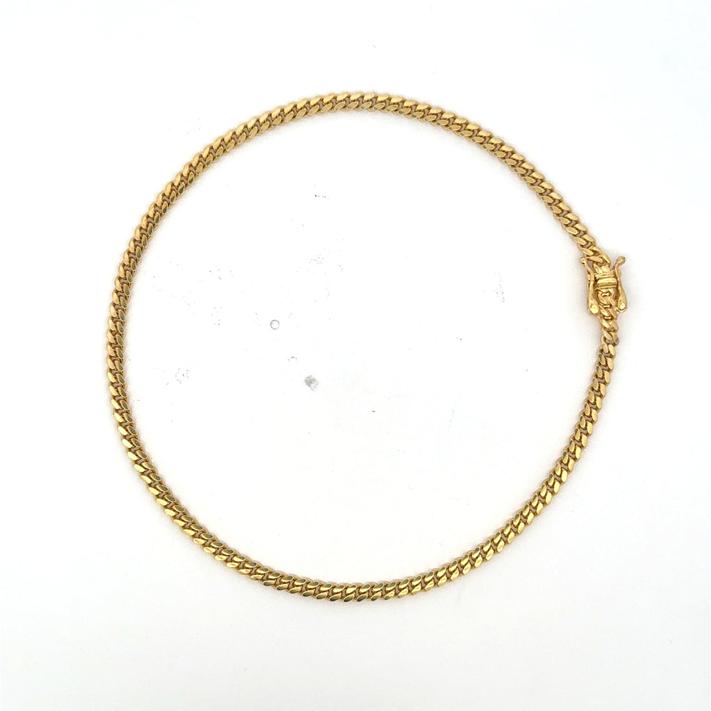 Golden Bull Cuban Anklet Cuban Link 3mm 11" 14K