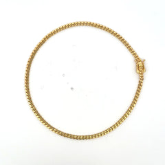 Golden Bull Cuban Anklet Cuban Link 3mm 11" 14K