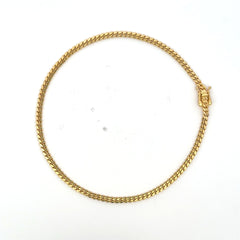Golden Bull Cuban Anklet Cuban Link 4.5mm 10.5" 14K