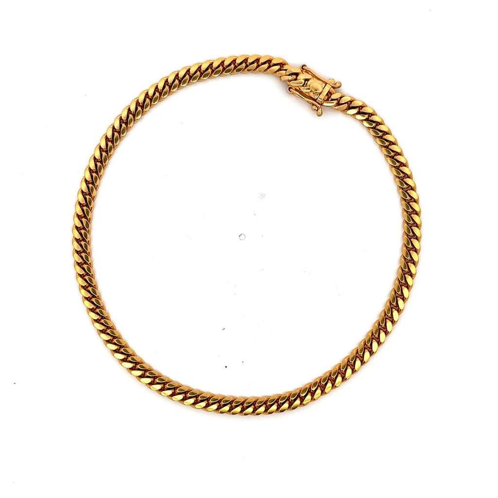 Golden Bull Cuban Anklet Cuban Link 4.5mm 10.5" 14K