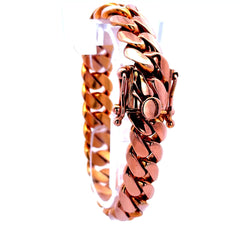 Golden Bull Cuban Bracelet Cuban Link Rose Gold 12.5mm 7.5" 10K