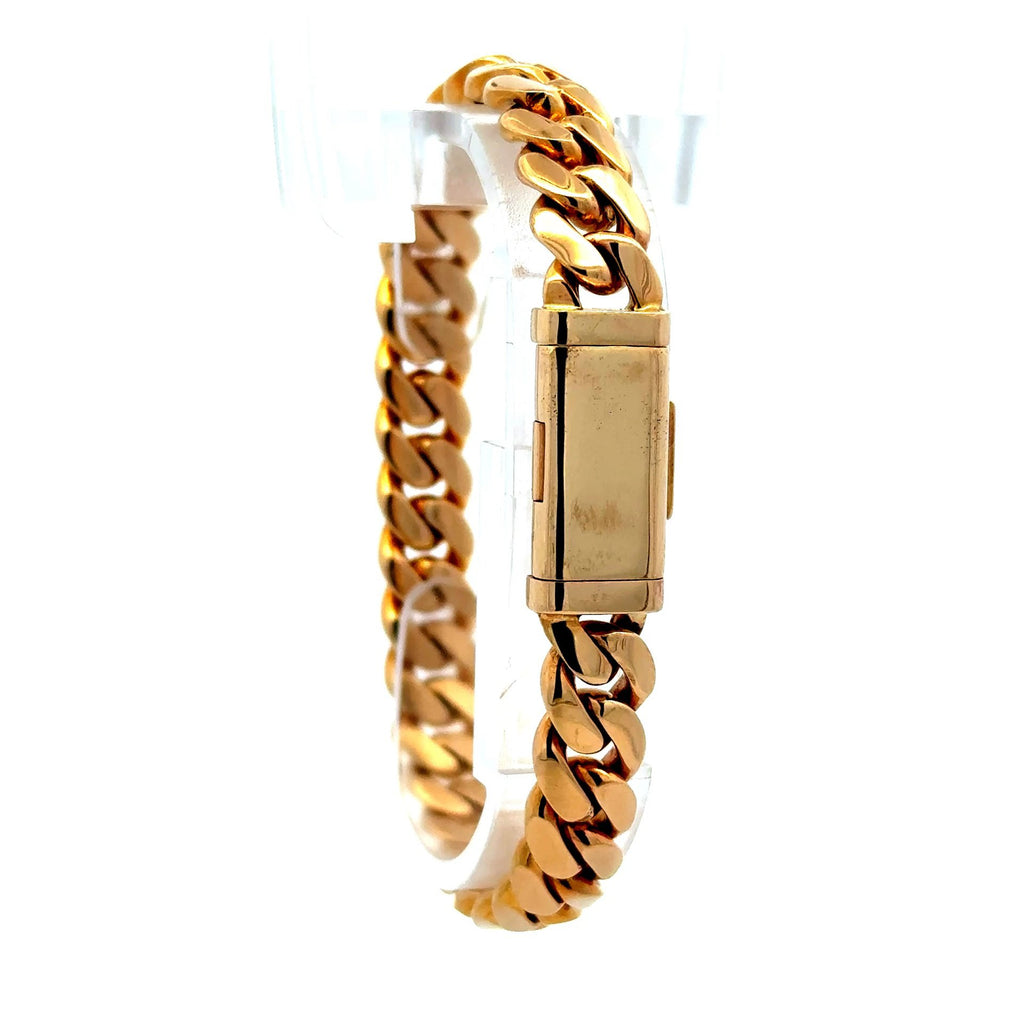 Golden Bull Cuban Bracelet Cuban Link with Sleek Lock 8.5mm 8" 10K