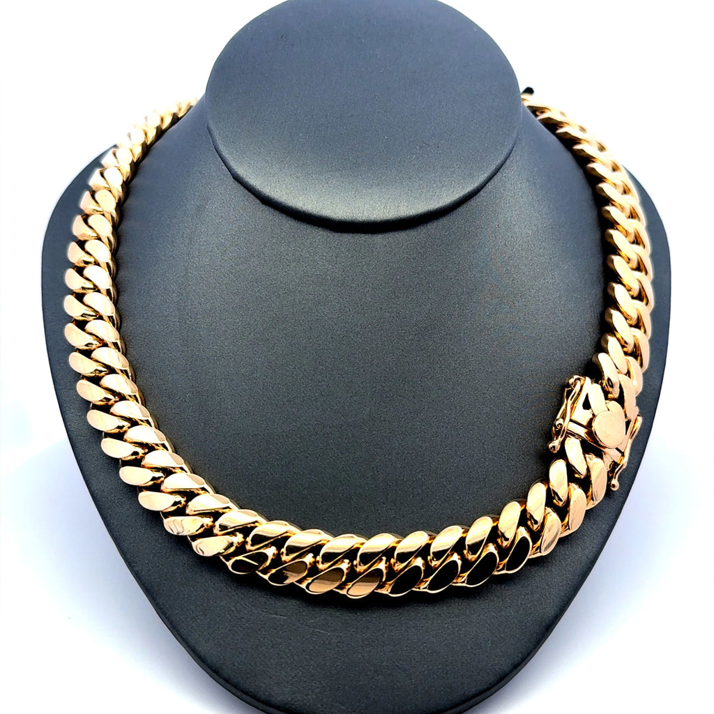 Golden Bull Cuban Chain Cuban Link 12mm 24" 14K