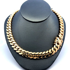 Golden Bull Cuban Chain Cuban Link 12mm 24" 14K