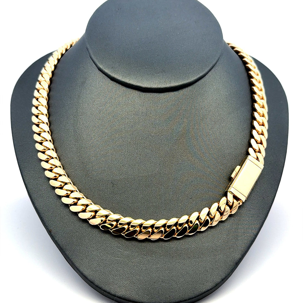 Golden Bull Cuban Chain Cuban Link with Sleek Lock 9mm 22" 10K