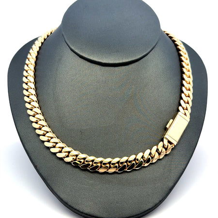 Chain Cuban Link with Sleek Lock 9mm 22" 10K