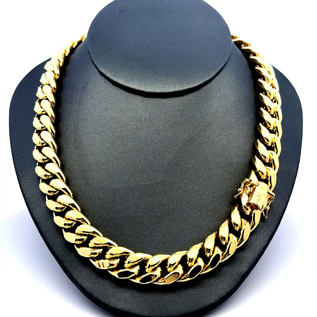 Golden Bull Cuban Chain Hollow Cuban 12.5mm 22" 14K