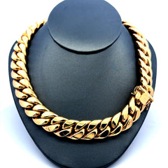 Golden Bull Cuban Chain Hollow Cuban 15.5mm 21.5" 14K