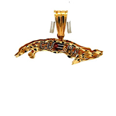 Golden Bull Cuban Pendant Cuban Flag 32 14K