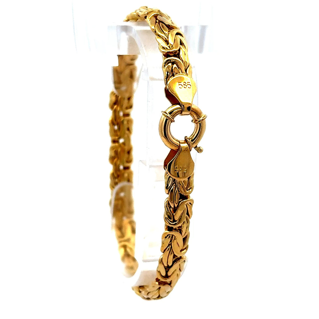 Golden Bull Fancy 10.6 g Bracelet Byzantine 7.5mm 8" 14K