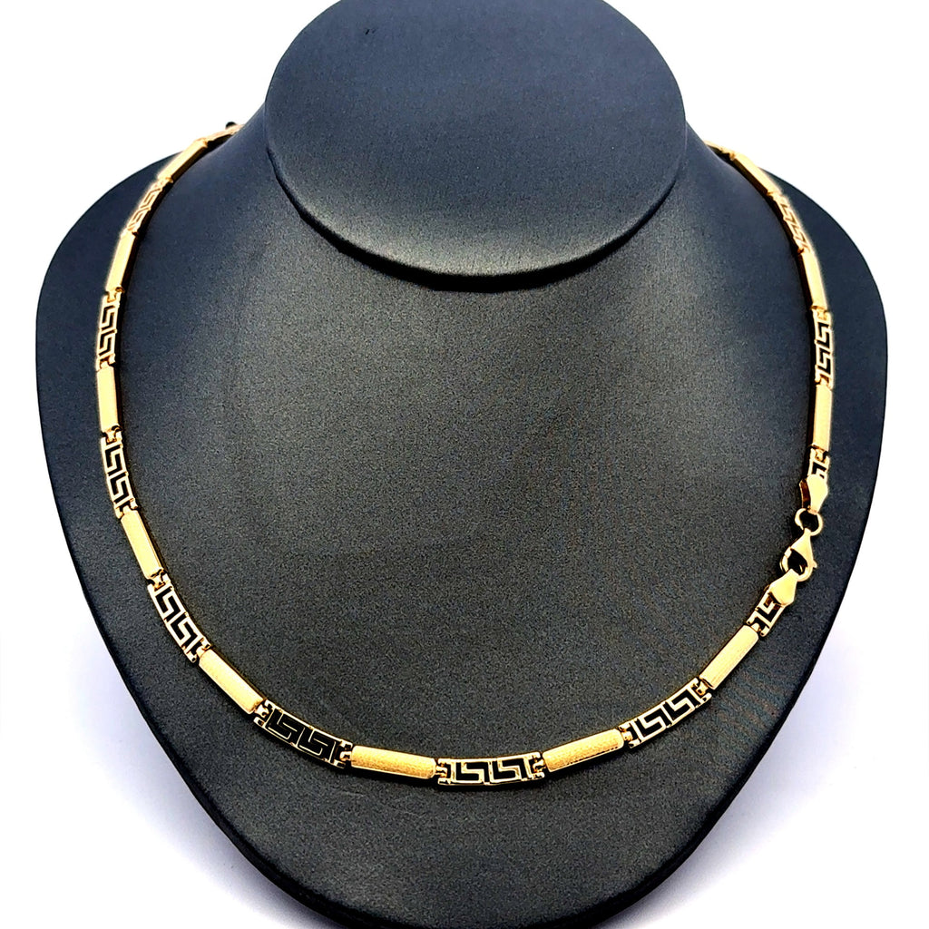 Golden Bull Fancy 10.7 g Necklaces Textured X&O with Lobster Lock 4mm 18" 14K