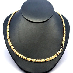 Golden Bull Fancy 12 g Necklaces Crossed Stampato 5mm 18" 14K
