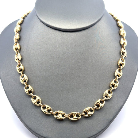 Chain Textured/Plain Mariner Puff 7mm 18" 10K