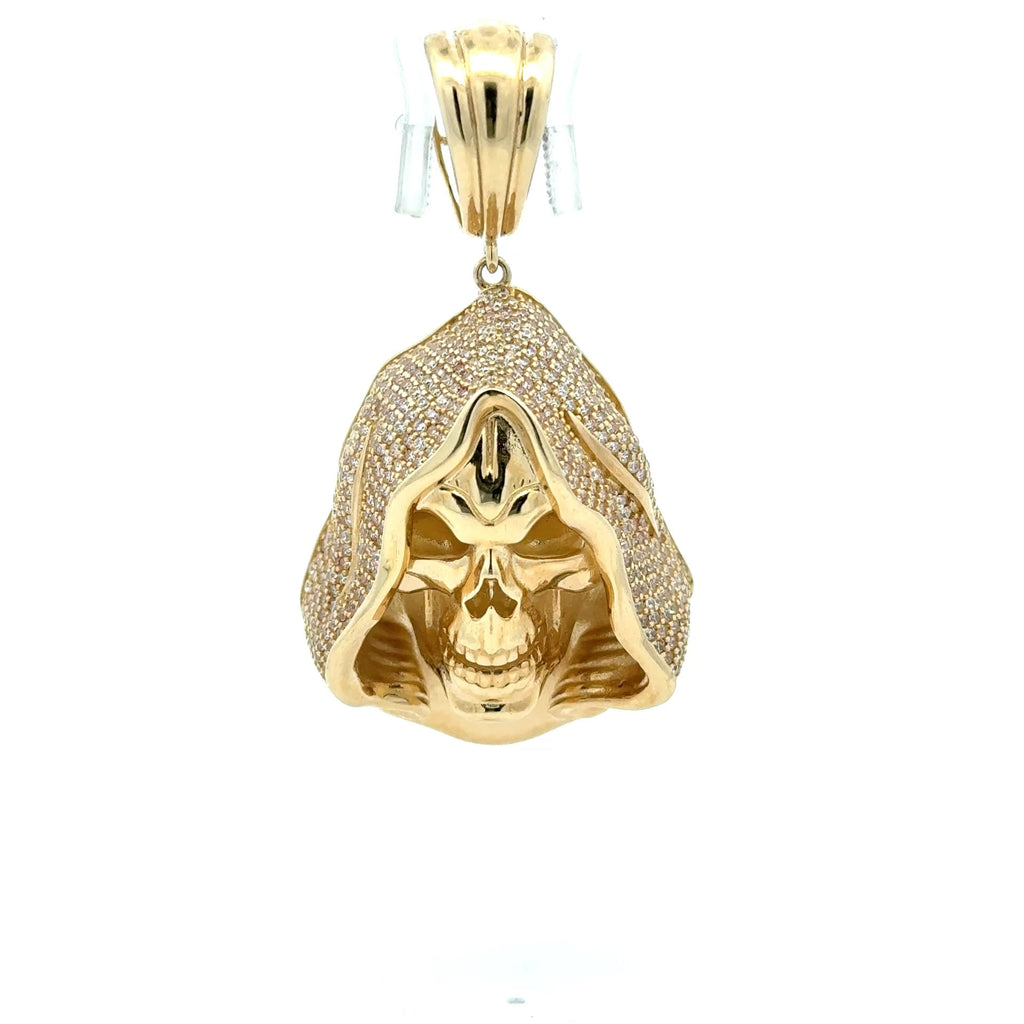 Golden Bull Fancy 13.9 g Pendant Skull with Pavé Hood 59 10K