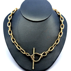 Golden Bull Fancy 14 g Necklaces Oval Textured Link 7.5mm 17" 14K