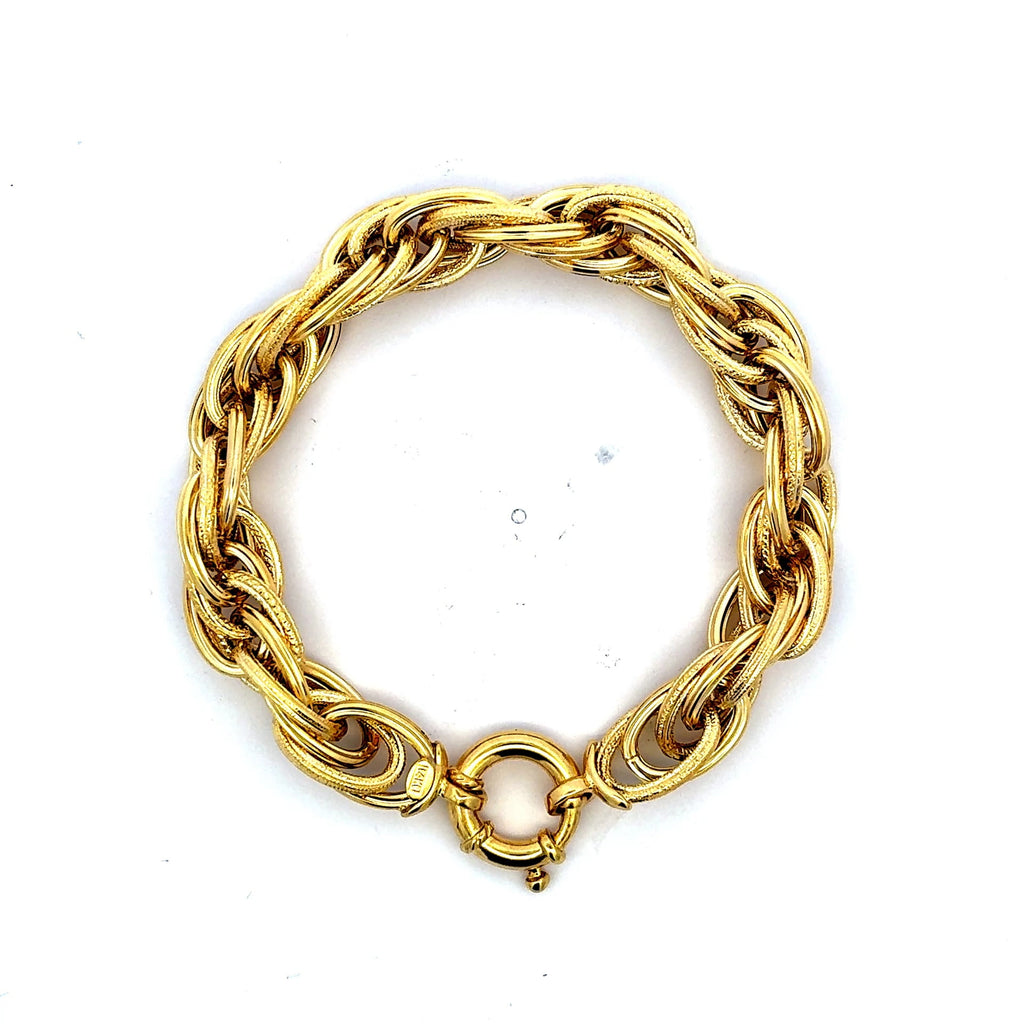 Golden Bull Fancy 15.2 g Bracelet Big Rope 10mm 7.5" 14K