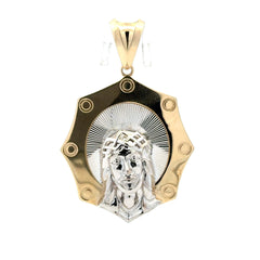 Golden Bull Fancy 16.3 g Pendant Halo Jesus Face with Crown of Thorns 59.5 14K