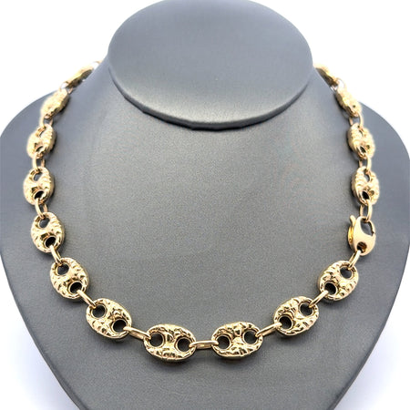 Chain Textured Mariner Puff 10mm 18" 10K