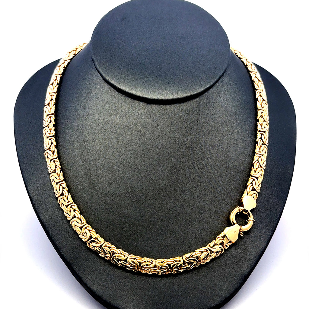 Golden Bull Fancy 17.2 g Necklaces Byzantine 6.5mm 18" 14K