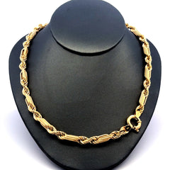Golden Bull Fancy 17 g Necklaces Figarope 6mm 20" 14K