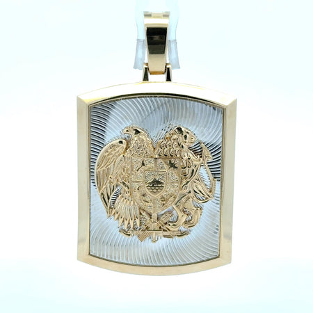 Pendant Two-Tone Coat of Arms on Dog Tag 61.5 10K