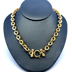 Golden Bull Fancy 19.7 g Necklaces Flat Oval Link 8mm 20" 14K