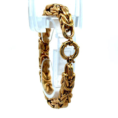 Golden Bull Fancy 19 g Bracelet Box Byzantine 7.5mm 7" 14K