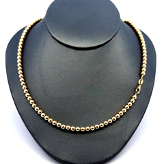 Golden Bull Fancy 2 g Necklaces Bead Ball 4mm 18" 14K