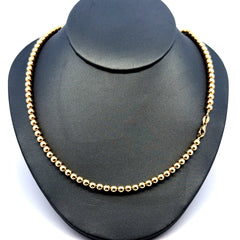 Golden Bull Fancy 2 g Necklaces Bead Ball 4mm 18" 14K