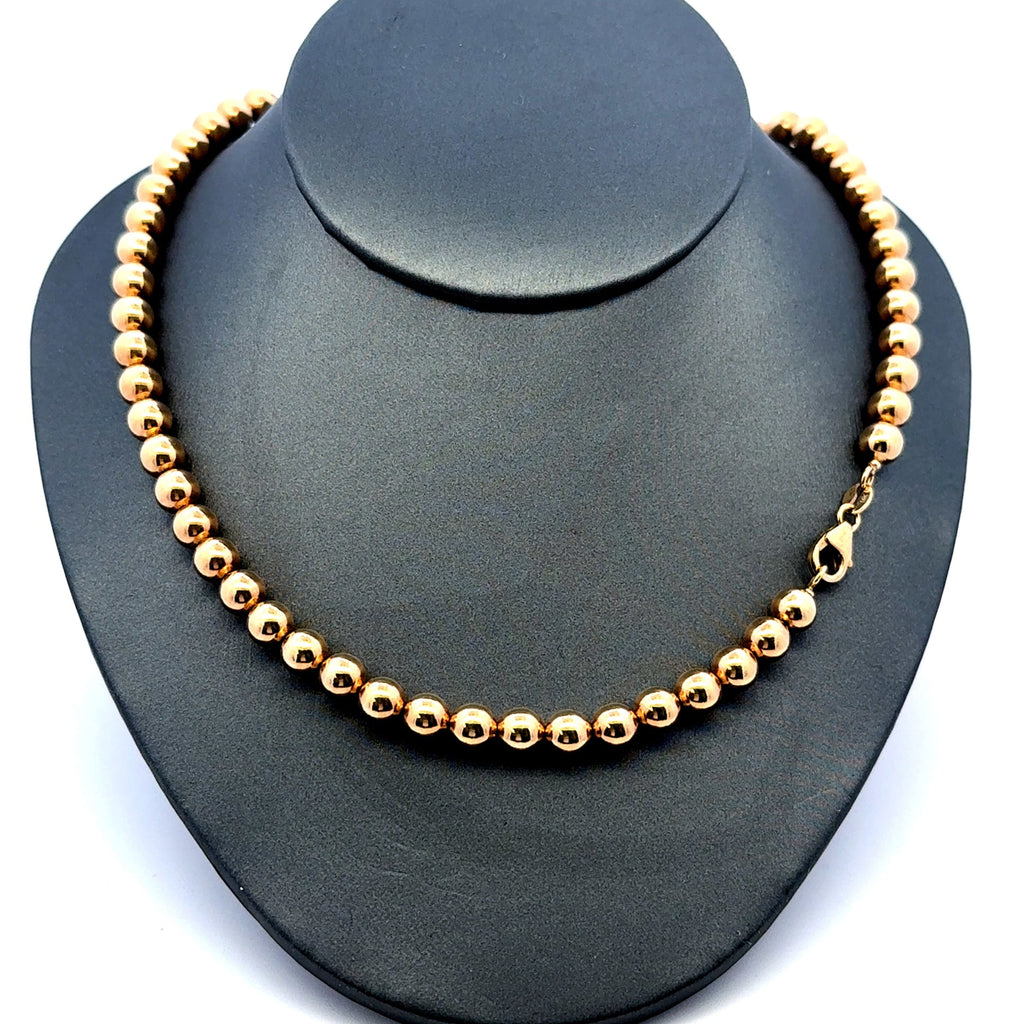 Golden Bull Fancy 2 g Necklaces Bead Ball 6mm 16" 14K