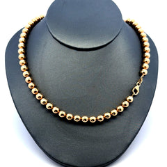 Golden Bull Fancy 2 g Necklaces Bead Ball 6mm 16" 14K