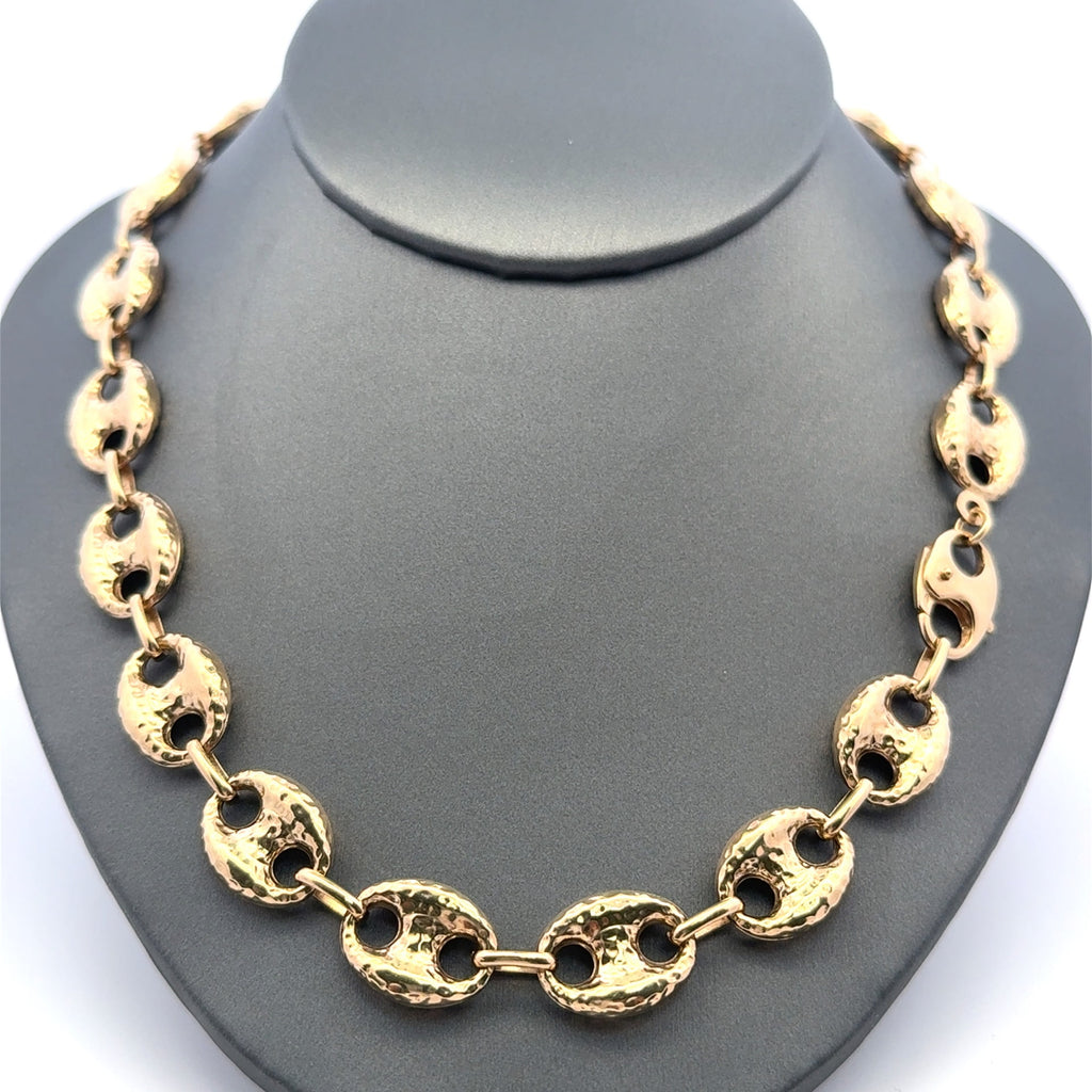 Golden Bull Fancy 23.1 g Chain Textured Mariner Puff 12mm 18" 10K