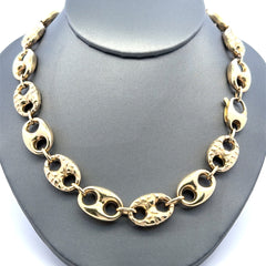 Golden Bull Fancy 27.2 g Chain Textured/Plain Mariner Puff 13mm 18" 14K