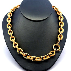 Golden Bull Fancy 27.7 g Necklaces Oval Textured Link 10.5mm 20" 14K