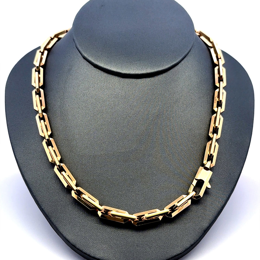 Golden Bull Fancy 28.9 g Chain Interlocking Anchor Box Link 6mm 22" 14K