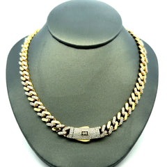 Golden Bull Fancy 29.6 g Chain Monaco CZ Half Iced 8mm 20" 14K