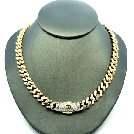 Chain Monaco CZ Half Iced 8mm 20" 14K