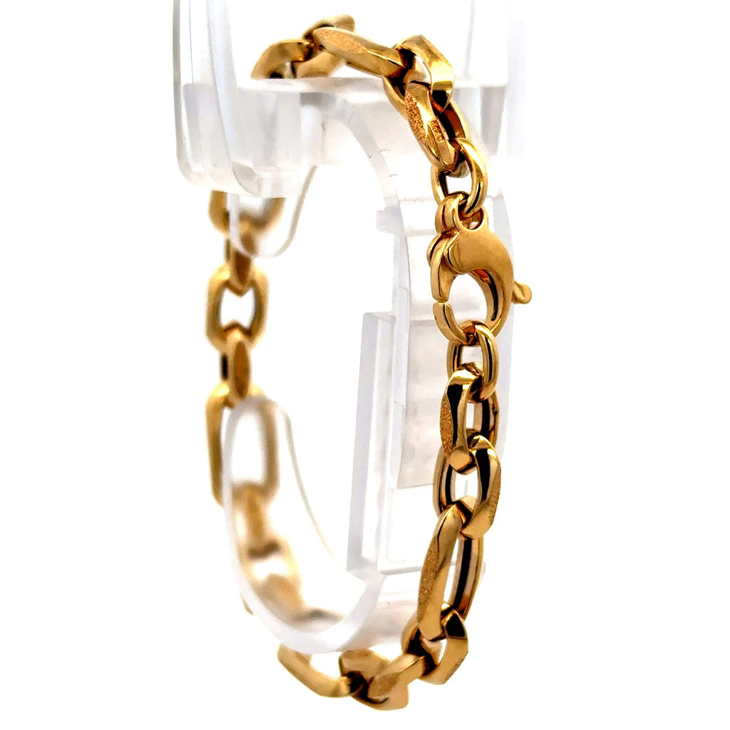 Golden Bull Fancy 4.5 g Bracelet Textured Hollow Figaro 7mm 7" 14K
