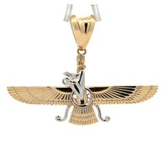 Golden Bull Fancy 6.4 g Pendant Two-Tone Farohar Winged Guardian 42.5 10K
