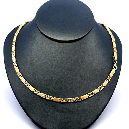 Necklaces DBL-Textured X&O with Lobster Lock 4.5mm 18" 14K