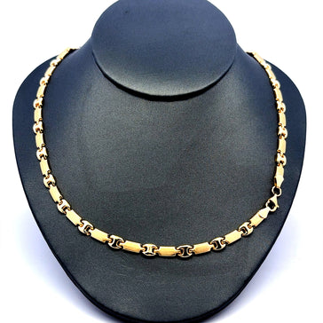 Necklaces Textured X&O with Lobster Lock 5.5mm 18" 14K