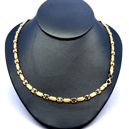 Necklaces Textured X&O with Lobster Lock 5.5mm 18" 14K