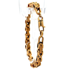 Golden Bull Fancy Bracelet Box Byzantine 6.5mm 8.5" 14K