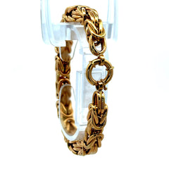 Golden Bull Fancy Bracelet Box Byzantine 7.5mm 7" 14K