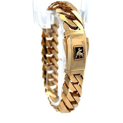 Golden Bull Fancy Bracelet Bull 8.5mm 7.5" 14K