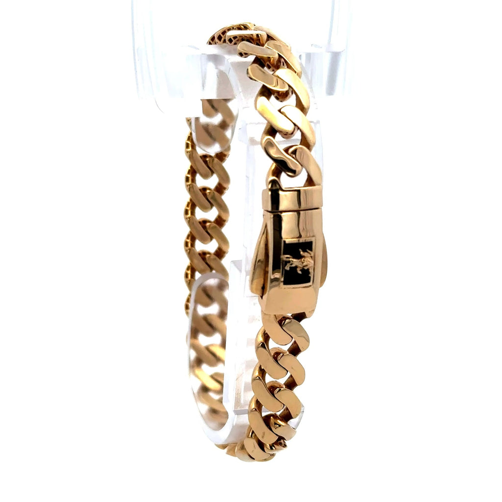 Golden Bull Fancy Bracelet Bull 8.5mm 7.5" 14K