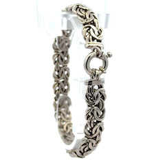 Golden Bull Fancy Bracelet Byzantine 9.5mm 7.5" 14K