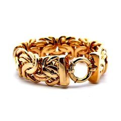 Golden Bull Fancy Bracelet Byzantine 9.5mm 7.5" 14K