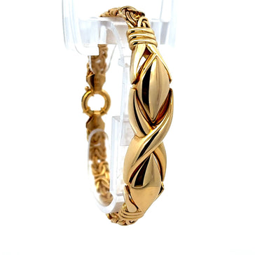 Bracelet Byzantine with Central Detail 13mm 7.5" 14K