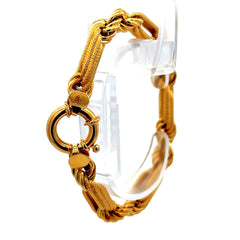 Golden Bull Fancy Bracelet Figarope 6mm 7" 14K